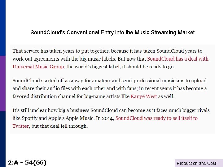 Sound. Cloud’s Conventional Entry into the Music Streaming Market 2: A - 54(66) Production