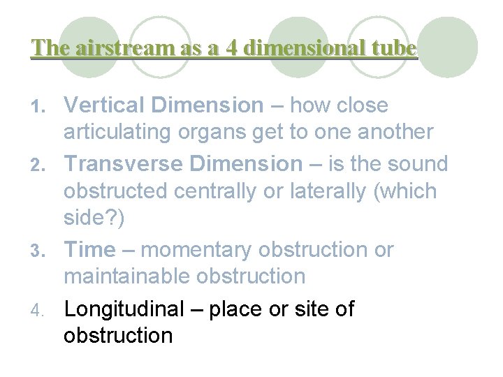 The airstream as a 4 dimensional tube Vertical Dimension – how close articulating organs