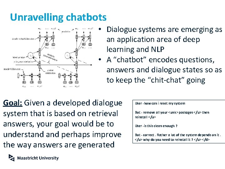 Unravelling chatbots • Dialogue systems are emerging as an application area of deep learning