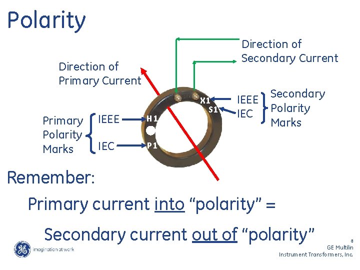 Polarity Direction of Secondary Current Direction of Primary Current Primary Polarity Marks IEEE H