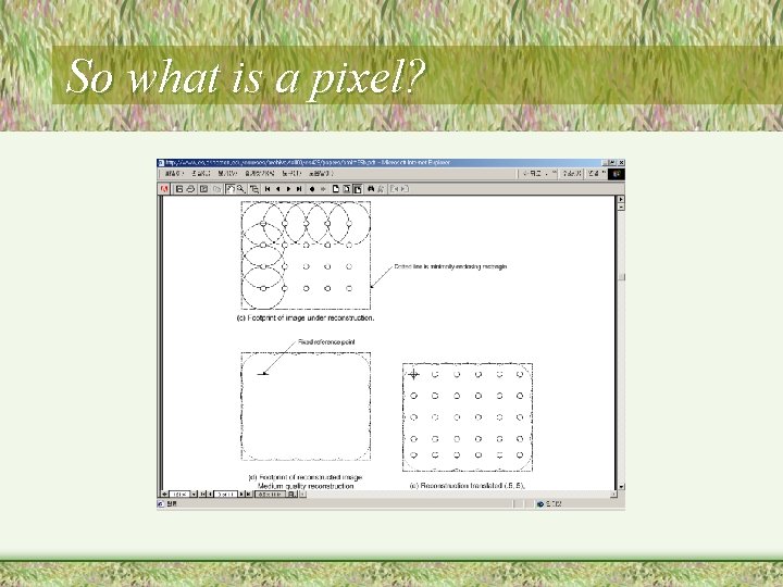 So what is a pixel? So what is a pixel?