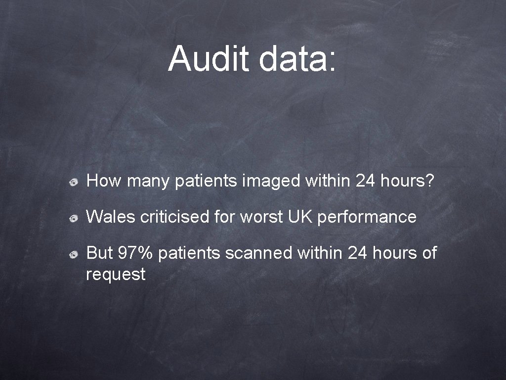 Audit data: How many patients imaged within 24 hours? Wales criticised for worst UK Audit data: How many patients imaged within 24 hours? Wales criticised for worst UK