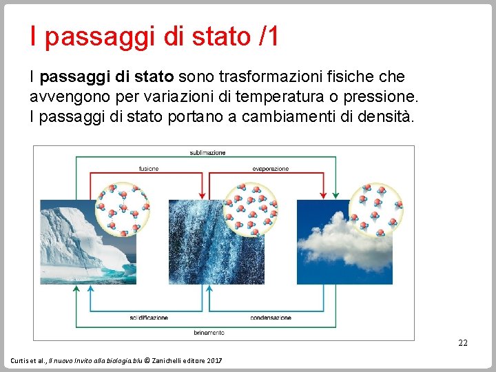 I passaggi di stato /1 I passaggi di stato sono trasformazioni fisiche avvengono per