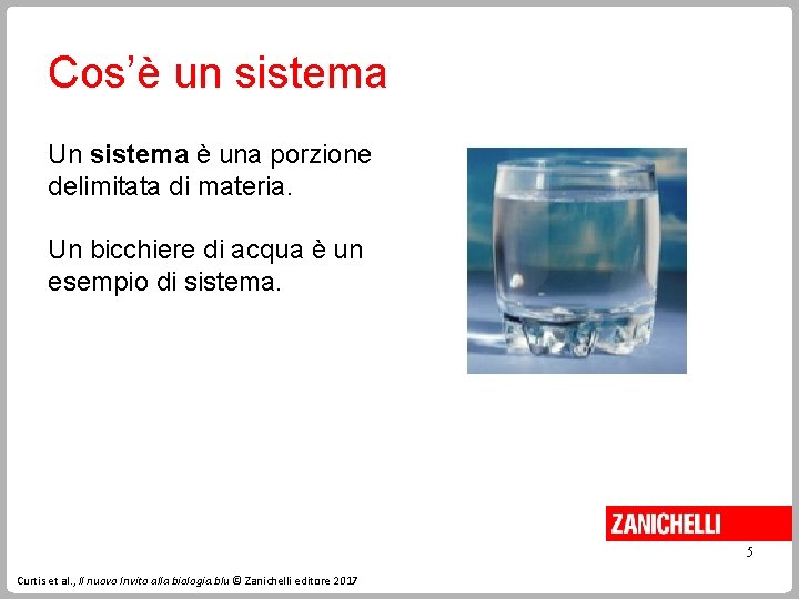 Cos’è un sistema Un sistema è una porzione delimitata di materia. Un bicchiere di