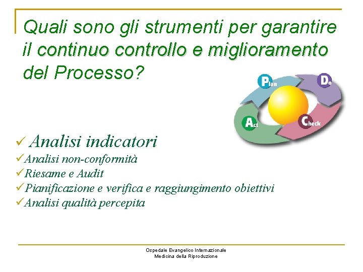 Quali sono gli strumenti per garantire il continuo controllo e miglioramento del Processo? Analisi