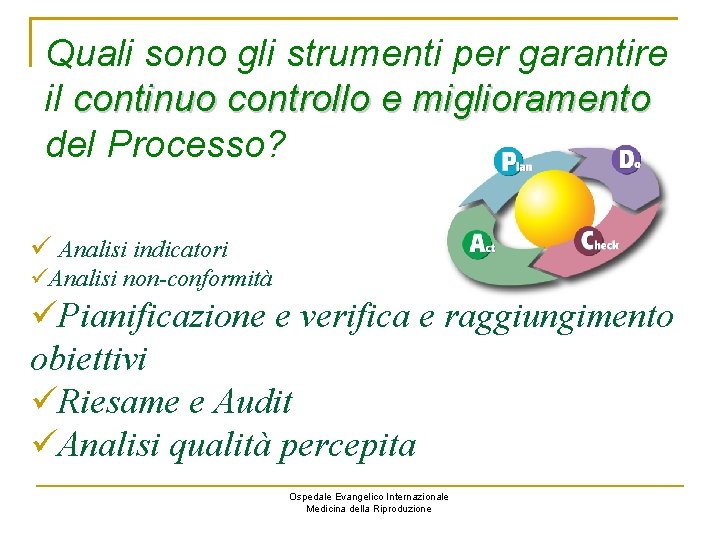 Quali sono gli strumenti per garantire il continuo controllo e miglioramento del Processo? Analisi