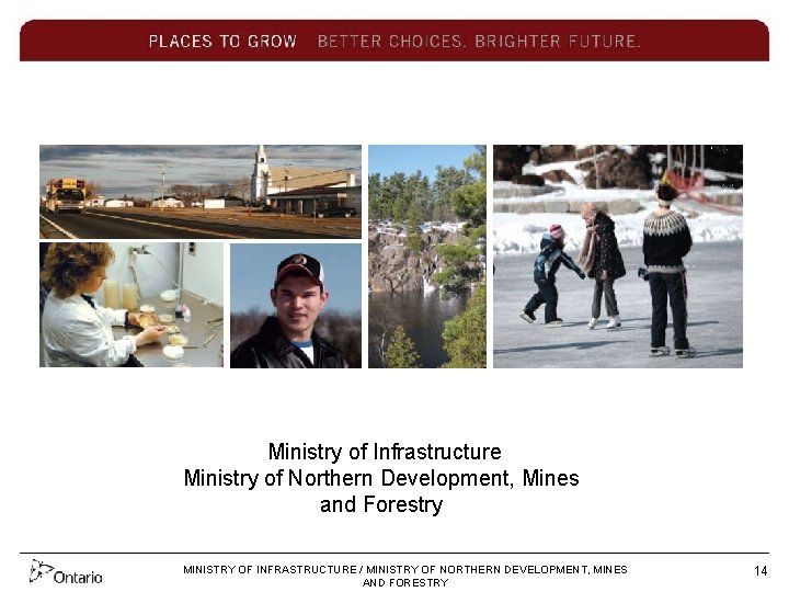 Ministry of Infrastructure Ministry of Northern Development, Mines and Forestry MINISTRY OF INFRASTRUCTURE /