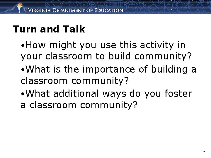Turn and Talk • How might you use this activity in your classroom to