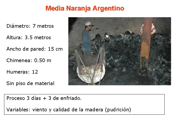 Media Naranja Argentino Diámetro: 7 metros Altura: 3. 5 metros Ancho de pared: 15