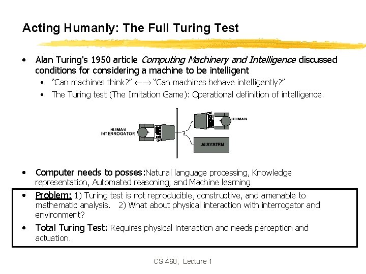 Acting Humanly: The Full Turing Test • Alan Turing's 1950 article Computing Machinery and Acting Humanly: The Full Turing Test • Alan Turing's 1950 article Computing Machinery and
