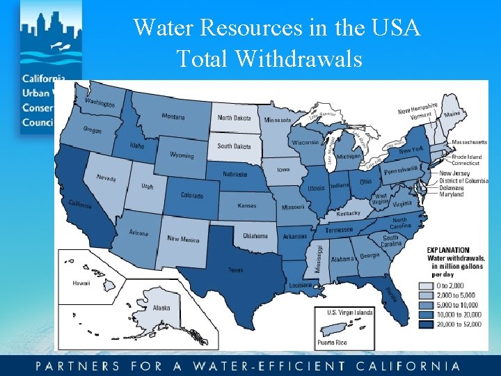  Water Resources in the USA Total Withdrawals 