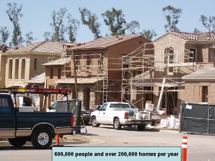 600, 000 people and over 200, 000 homes per year 