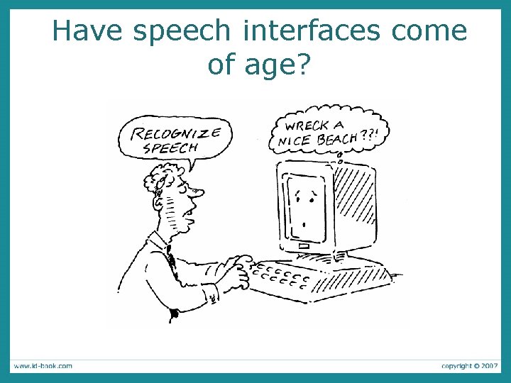 Have speech interfaces come of age? 