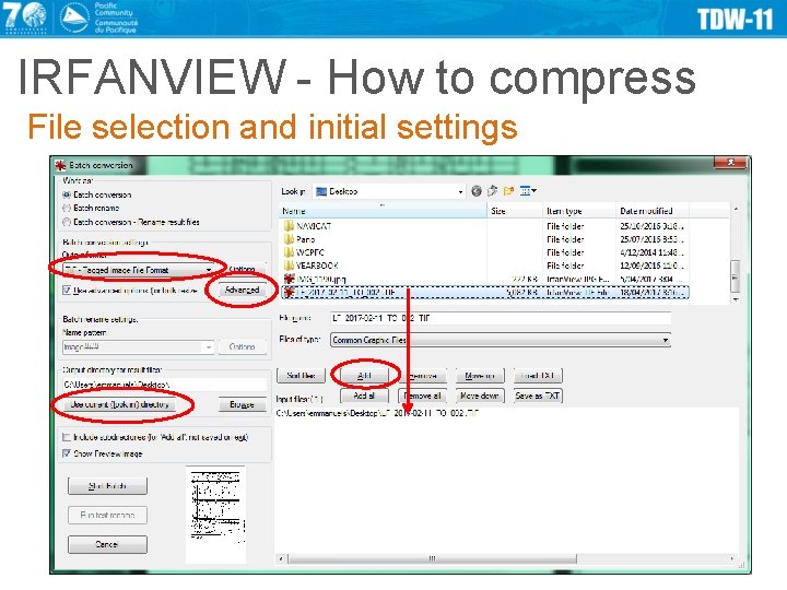 IRFANVIEW - How to compress File selection and initial settings 