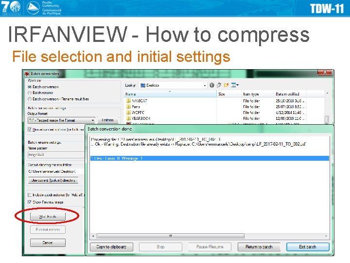 IRFANVIEW - How to compress File selection and initial settings 