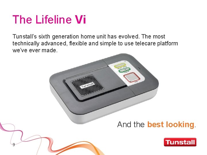 The Lifeline Vi Tunstall’s sixth generation home unit has evolved. The most technically advanced,