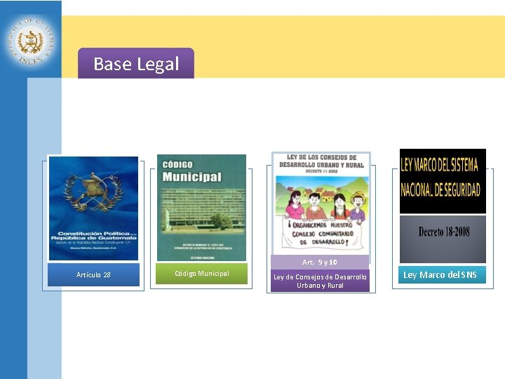 Base Legal Art. 9 y 10 Artículo 28 Código Municipal Ley de Consejos de