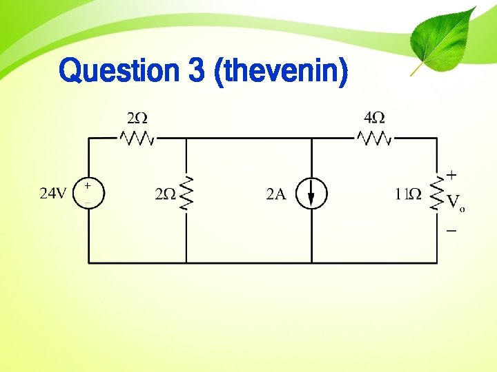 Question 3 (thevenin) 