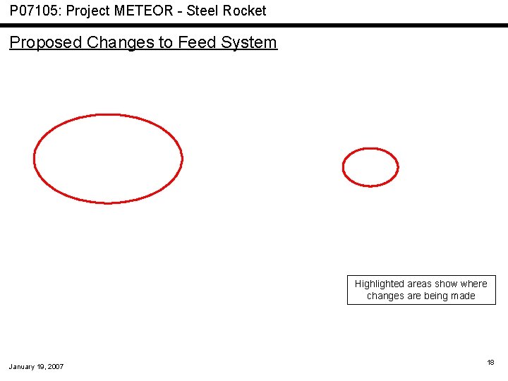 P 07105: Project METEOR - Steel Rocket Proposed Changes to Feed System Highlighted areas