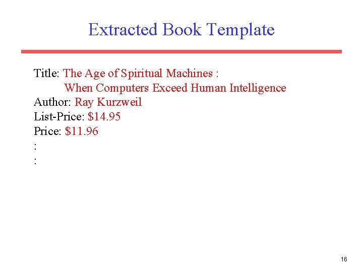 Extracted Book Template Title: The Age of Spiritual Machines : When Computers Exceed Human