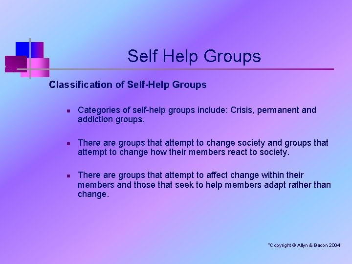 Self Help Groups Classification of Self-Help Groups n n n Categories of self-help groups