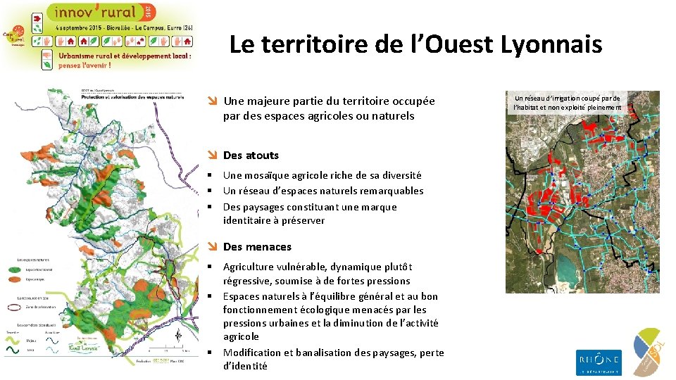 Le territoire de l’Ouest Lyonnais î Une majeure partie du territoire occupée par des