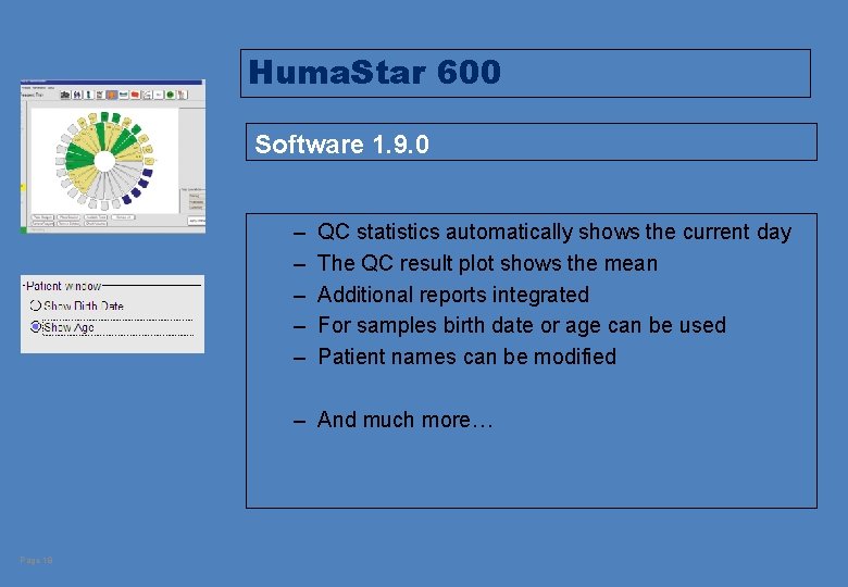 Huma. Star 600 Software 1. 9. 0 – – – QC statistics automatically shows