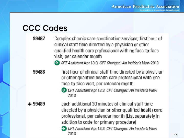 CCC Codes 99 CCC Codes 99