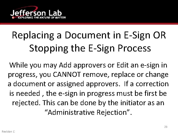 Replacing a Document in E-Sign OR Stopping the E-Sign Process While you may Add Replacing a Document in E-Sign OR Stopping the E-Sign Process While you may Add
