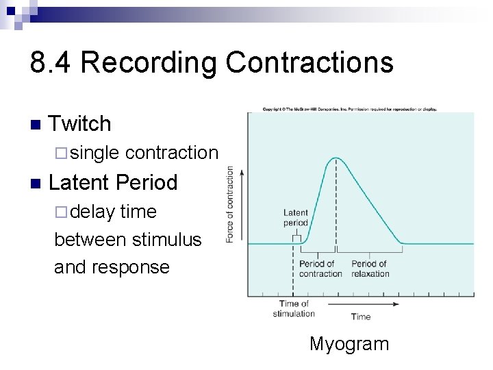 8. 4 Recording Contractions n Twitch ¨ single n contraction Latent Period ¨ delay