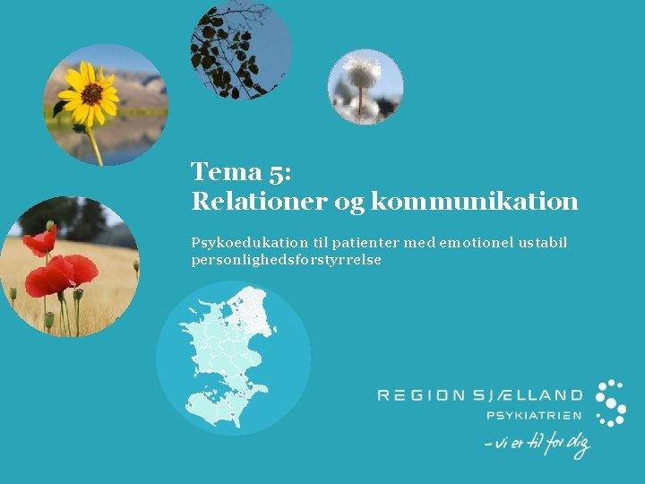 Tema 5: Relationer og kommunikation Psykoedukation til patienter med emotionel ustabil personlighedsforstyrrelse Tema 5: Relationer og kommunikation Psykoedukation til patienter med emotionel ustabil personlighedsforstyrrelse