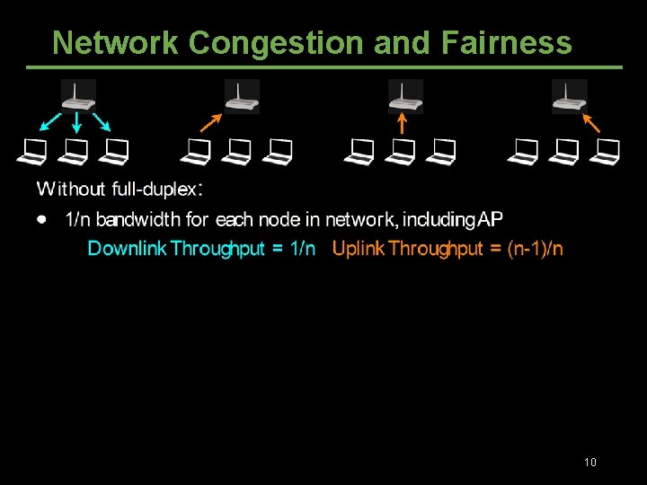 Network Congestion and Fairness 10 Network Congestion and Fairness 10