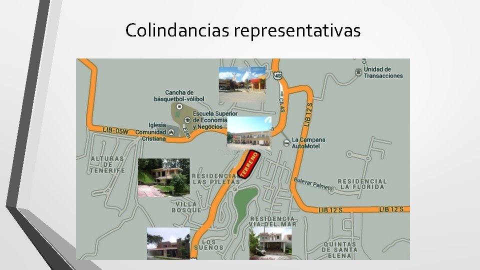 Colindancias representativas 