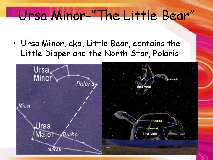 Ursa Minor-”The Little Bear” • Ursa Minor, aka, Little Bear, contains the Little Dipper