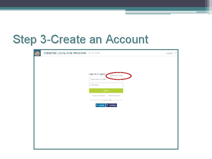 Step 3 -Create an Account 