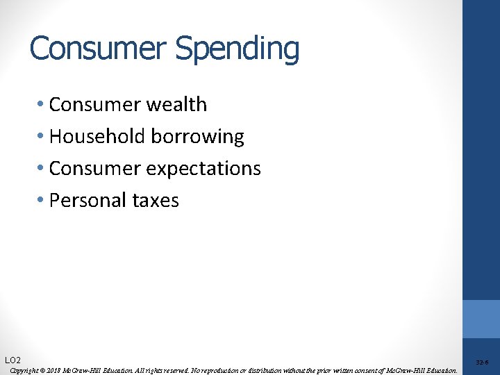 Consumer Spending • Consumer wealth • Household borrowing • Consumer expectations • Personal taxes