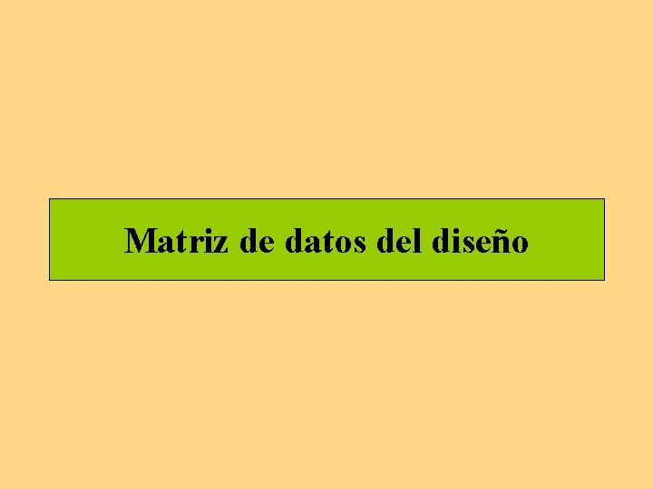 Matriz de datos del diseño 