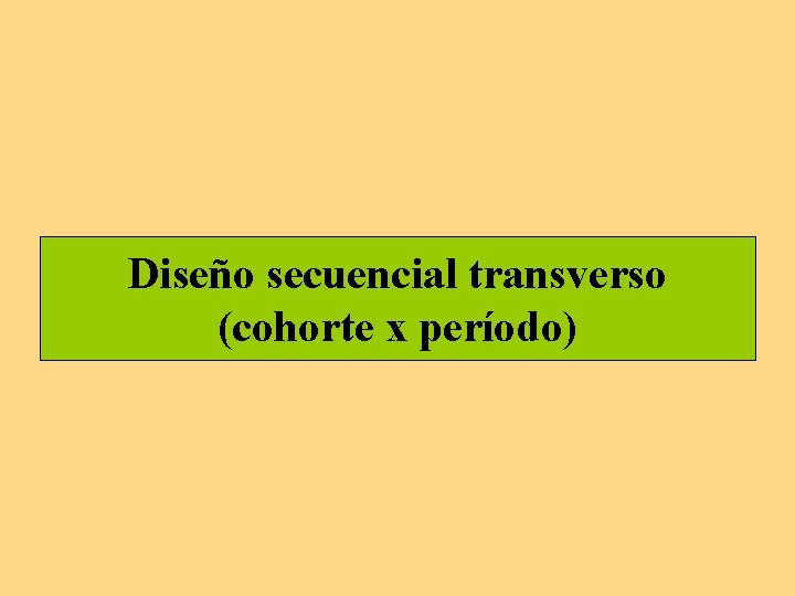 Diseño secuencial transverso (cohorte x período) 