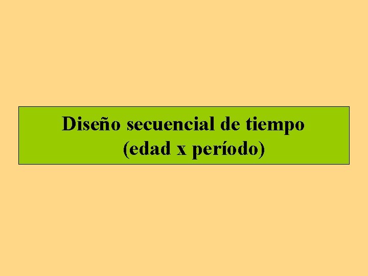 Diseño secuencial de tiempo (edad x período) 