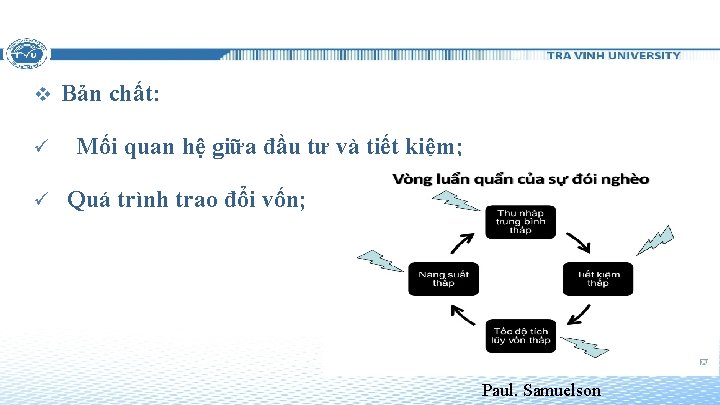 v ü ü Bản chất: Mối quan hệ giữa đầu tư và tiết kiệm;