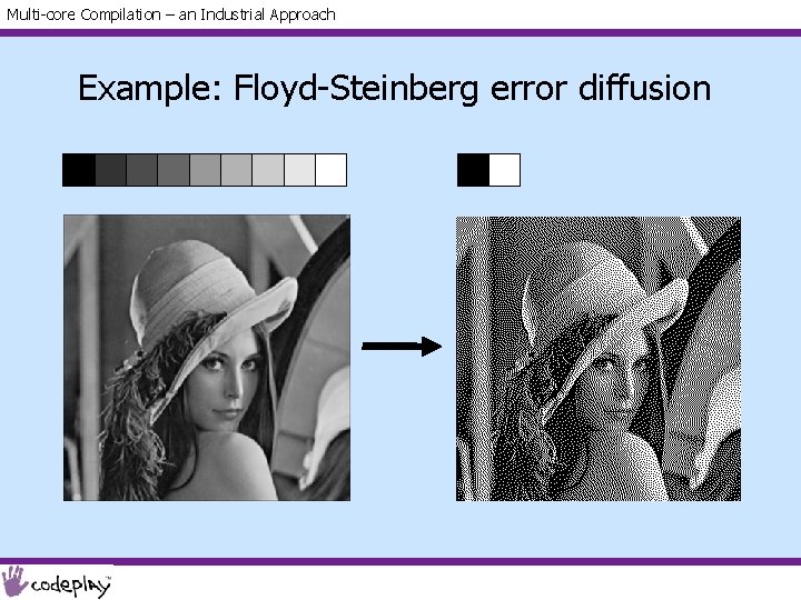 Multi-core Compilation – an Industrial Approach Example: Floyd-Steinberg error diffusion 