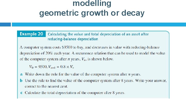 modelling geometric growth or decay 