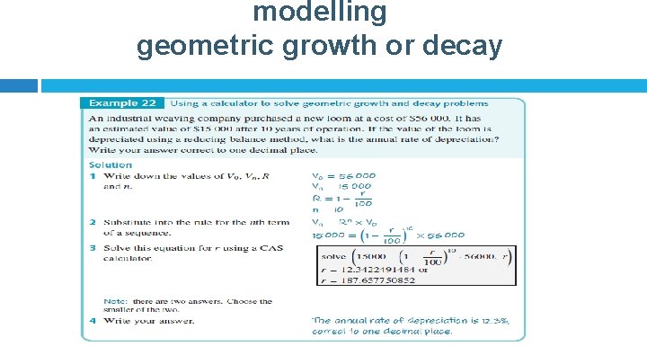 modelling geometric growth or decay 