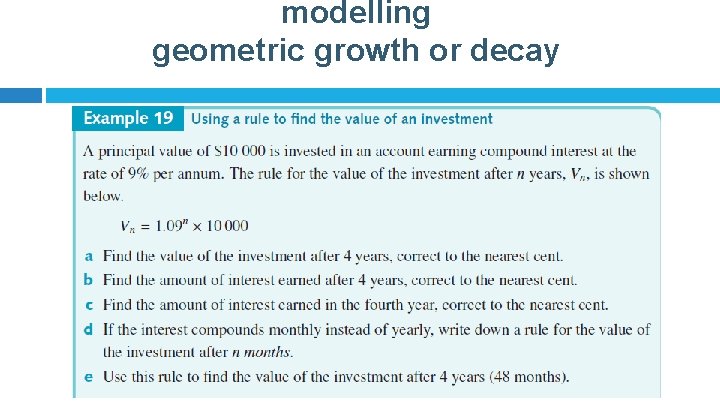 modelling geometric growth or decay 