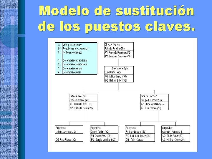 Modelo de sustitución de los puestos claves. 