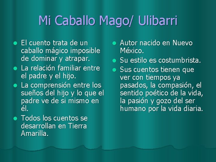 Mi Caballo Mago/ Ulibarri El cuento trata de un caballo mágico imposible de dominar