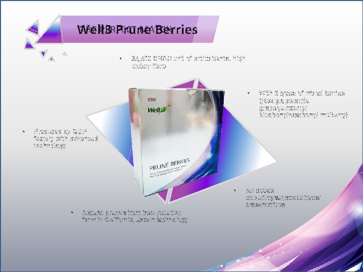 THE PERFECT MATCH Well 3 Prune Berries • 36, 600 ORAC unit of antioxidants,