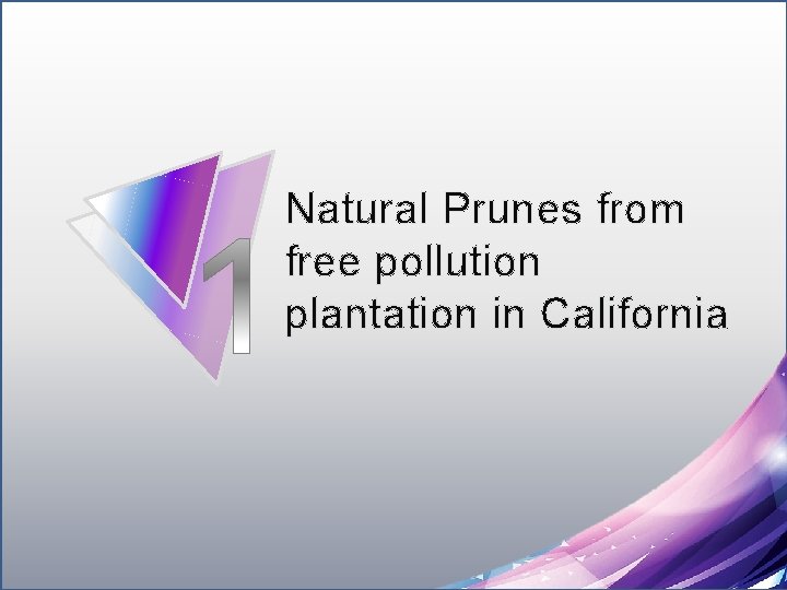Natural Prunes from free pollution plantation in California 
