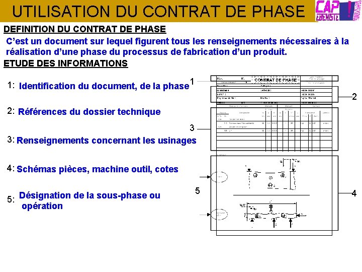 UTILISATION DU CONTRAT DE PHASE DEFINITION DU CONTRAT DE PHASE C’est un document sur