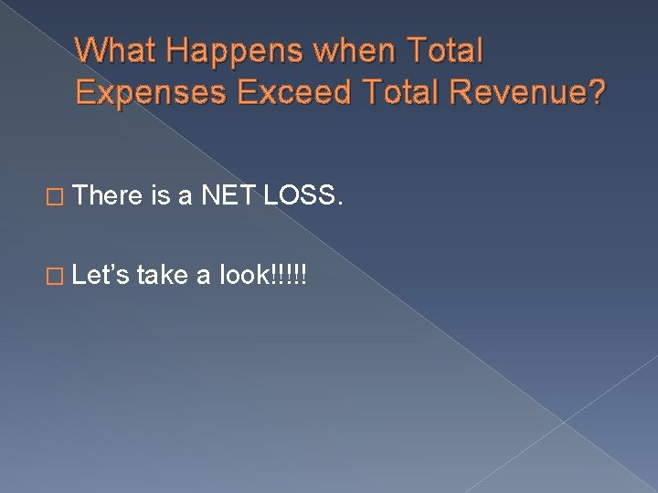 What Happens when Total Expenses Exceed Total Revenue? � There � Let’s is a What Happens when Total Expenses Exceed Total Revenue? � There � Let’s is a
